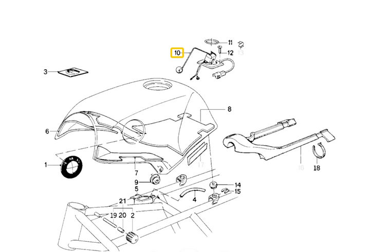 Galleggiante benzina per BMW K75 K100 K1100